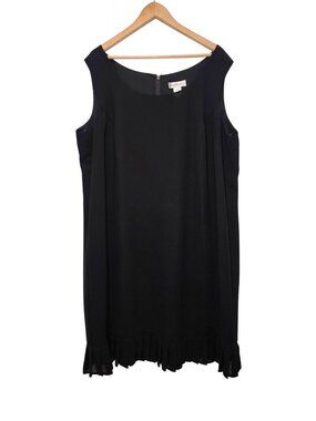 Anna Maxwell sleeveless black mini shift dress scoop neck relaxed flowy 22W